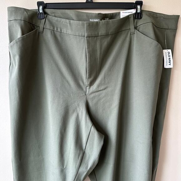 NEW Old Navy Pants High Rise Pixie Ankle Secret Smooth Pockets Olive Women's 26 - Picture 4 of 12